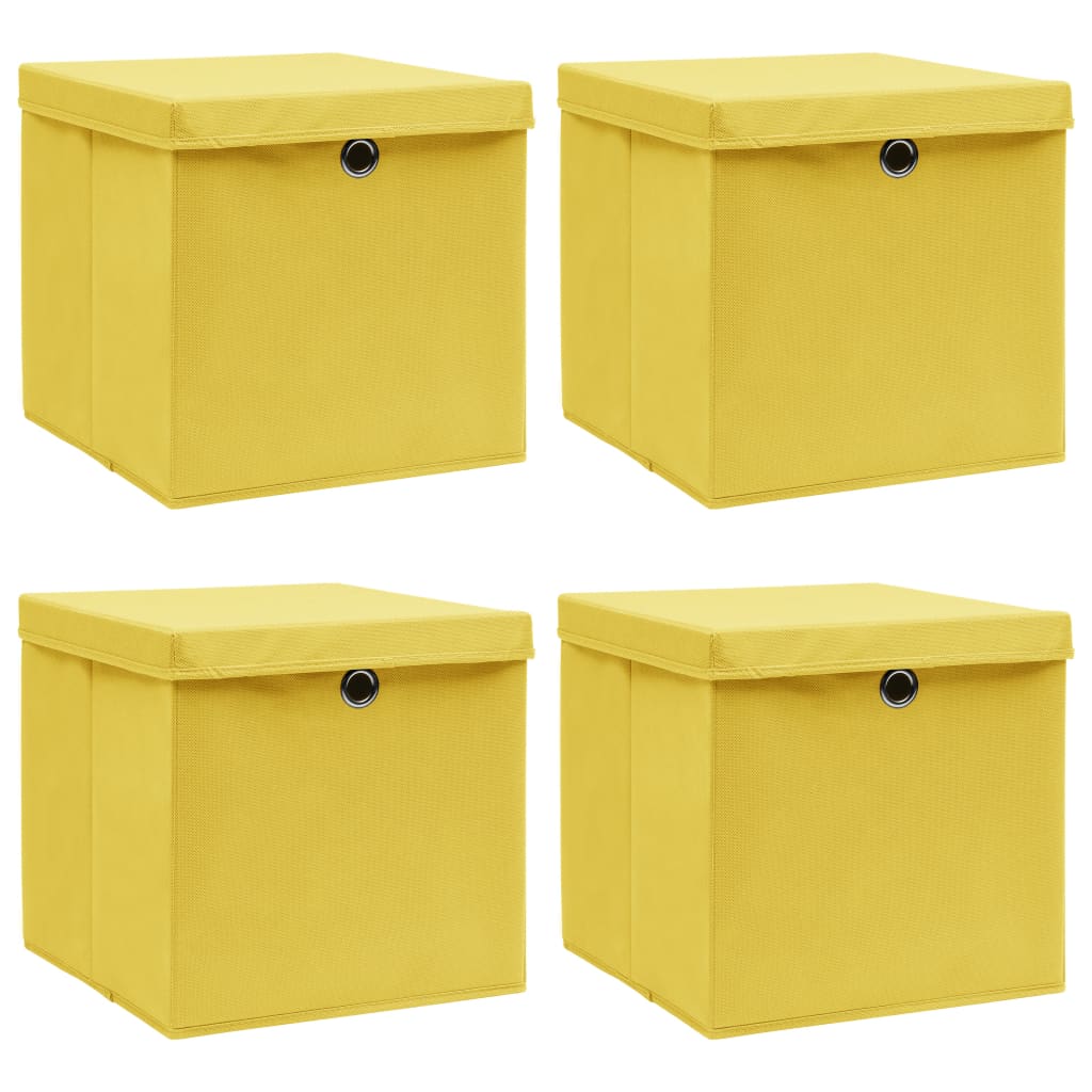 Aufbewahrungsboxen 4 Stk. Blau 32x32x32 cm Stoff