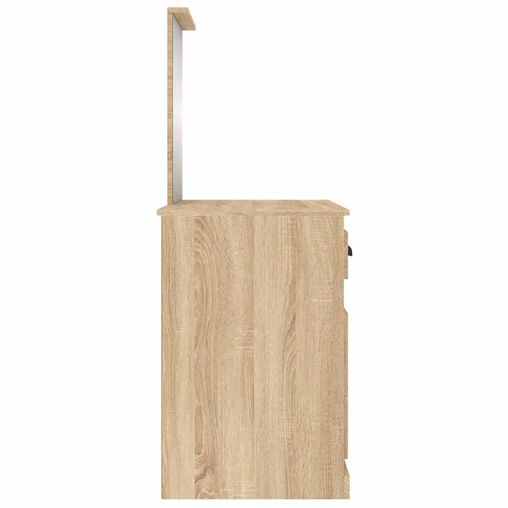 Schminktisch mit Spiegel Weiß 90x50x132,5 cm Holzwerkstoff