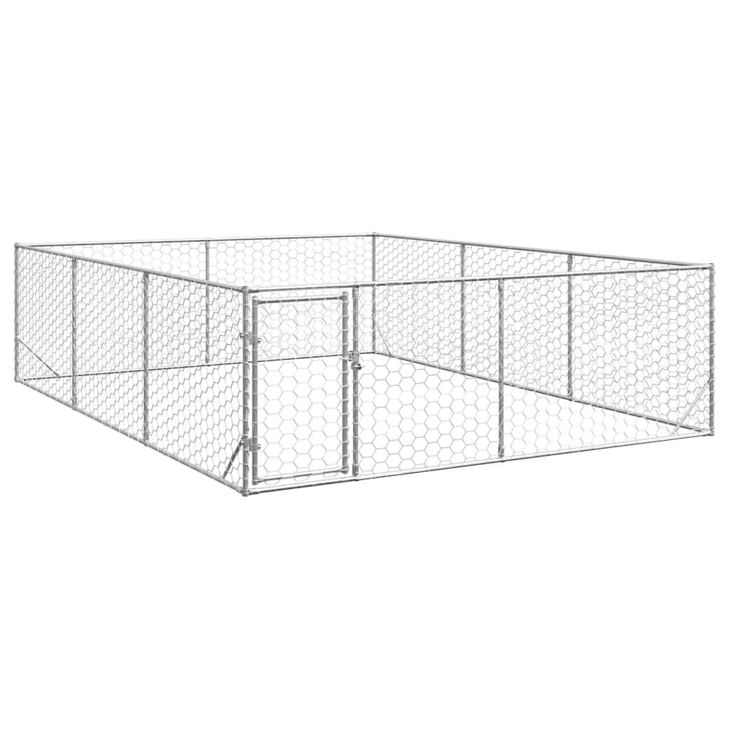 Outdoor-Hundezwinger mit Tür 2x4x1 m Verzinkter Stahl