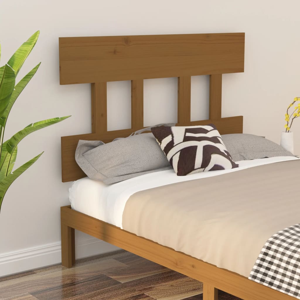 Bett-Kopfteil Schwarz 78,5x3x81 cm Massivholz Kiefer