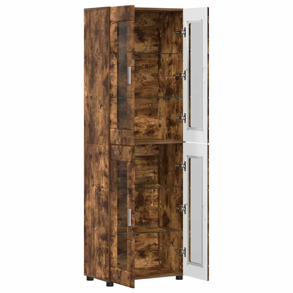 Highboard mit Regal FLORIN Weiß 60 x 35 x 182 cm Holzwerkstoff