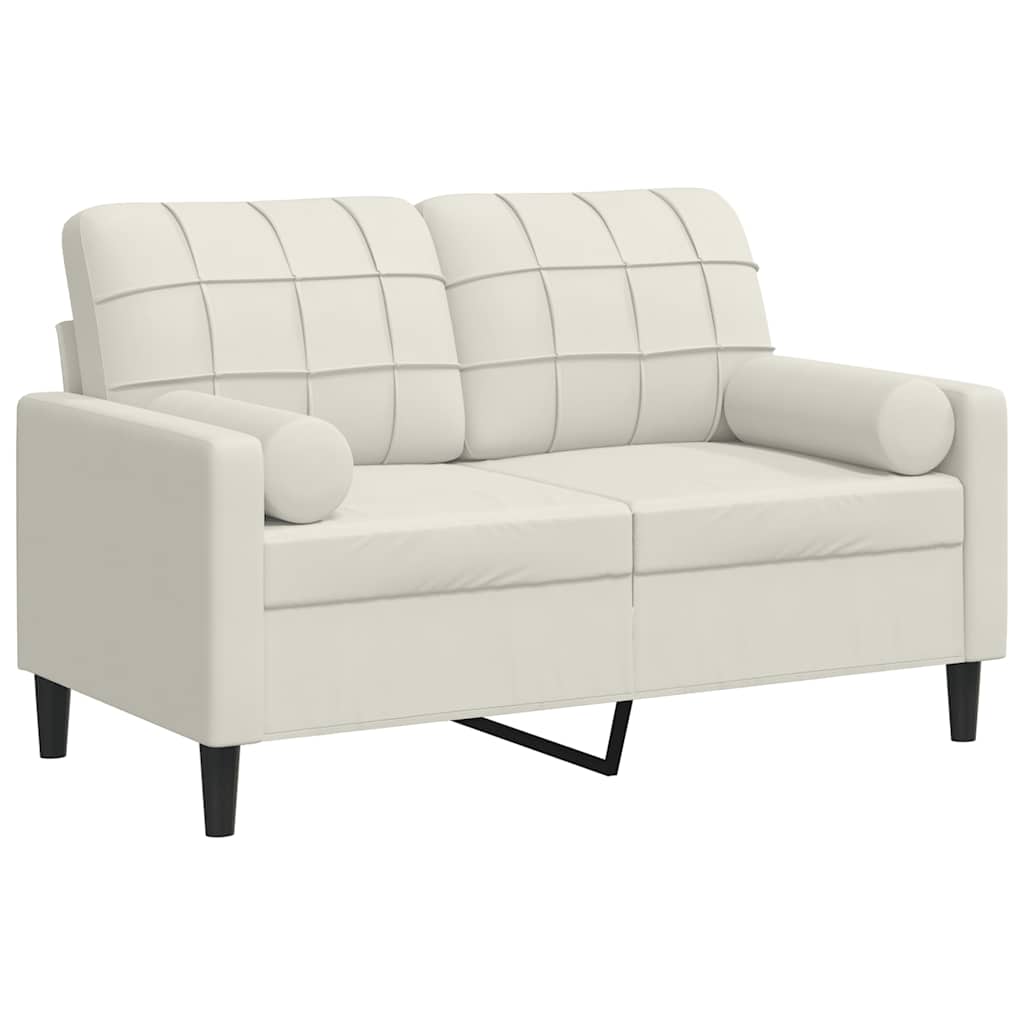 2-Sitzer-Sofa mit Zierkissen Hellgrau 120 cm Samt