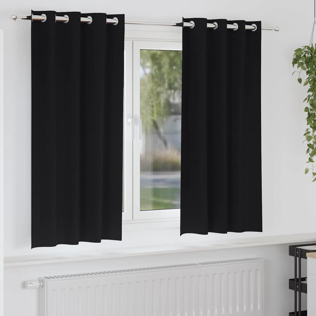 Verdunkelungs-Vorhänge mit Ringen 2 pcs Beige 140 x 140 cm