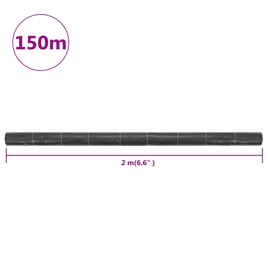 Unkraut- und Wurzelschutzfolie PP 2 x 100 m Schwarz