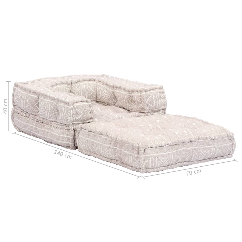 2-Sitzer Modularer Pouf Patchwork Stoff