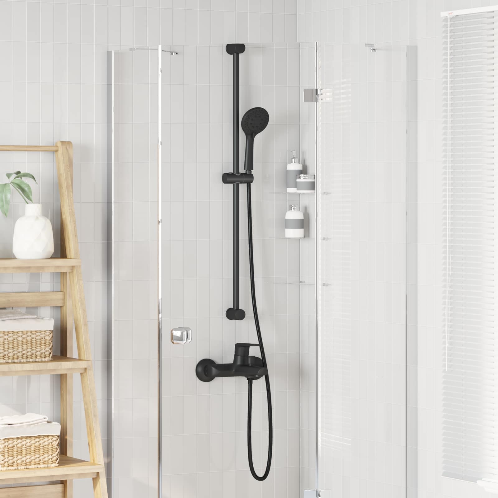 Duschsystem-Set Chrom 70 cm Edelstahl