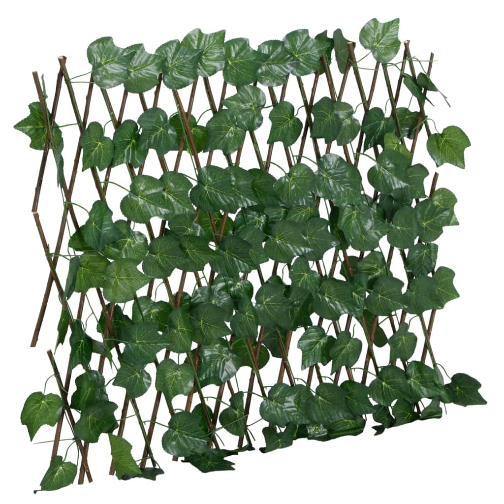 Rankgitter mit Künstlichem Weinlaub Erweiterbar Grün 180x20 cm