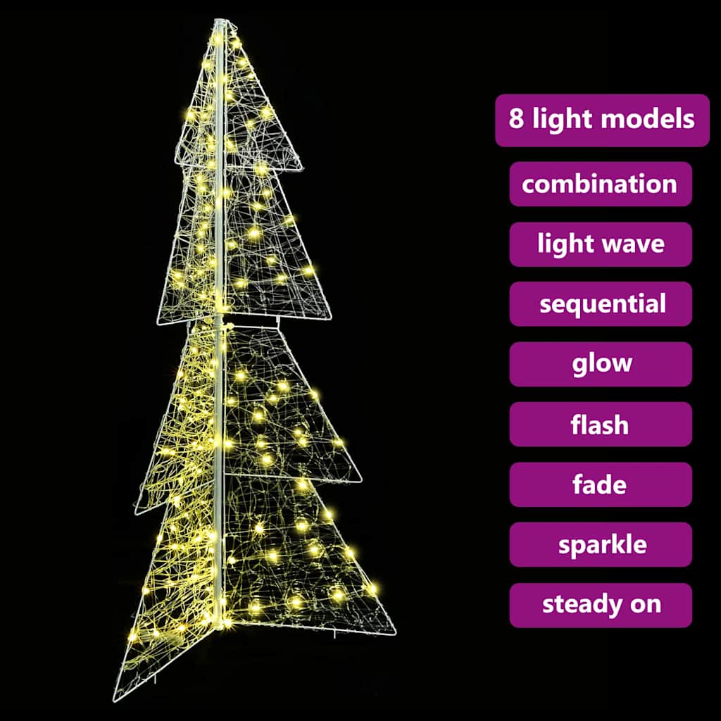 Weihnachtsbaum mit 100 LEDs Warmes Weiß 120 cm Acryl