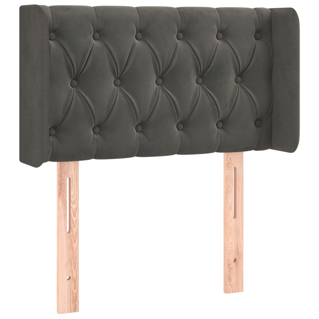 Kopfteil mit Ohren Dunkelblau 93x16x78/88 cm Samt