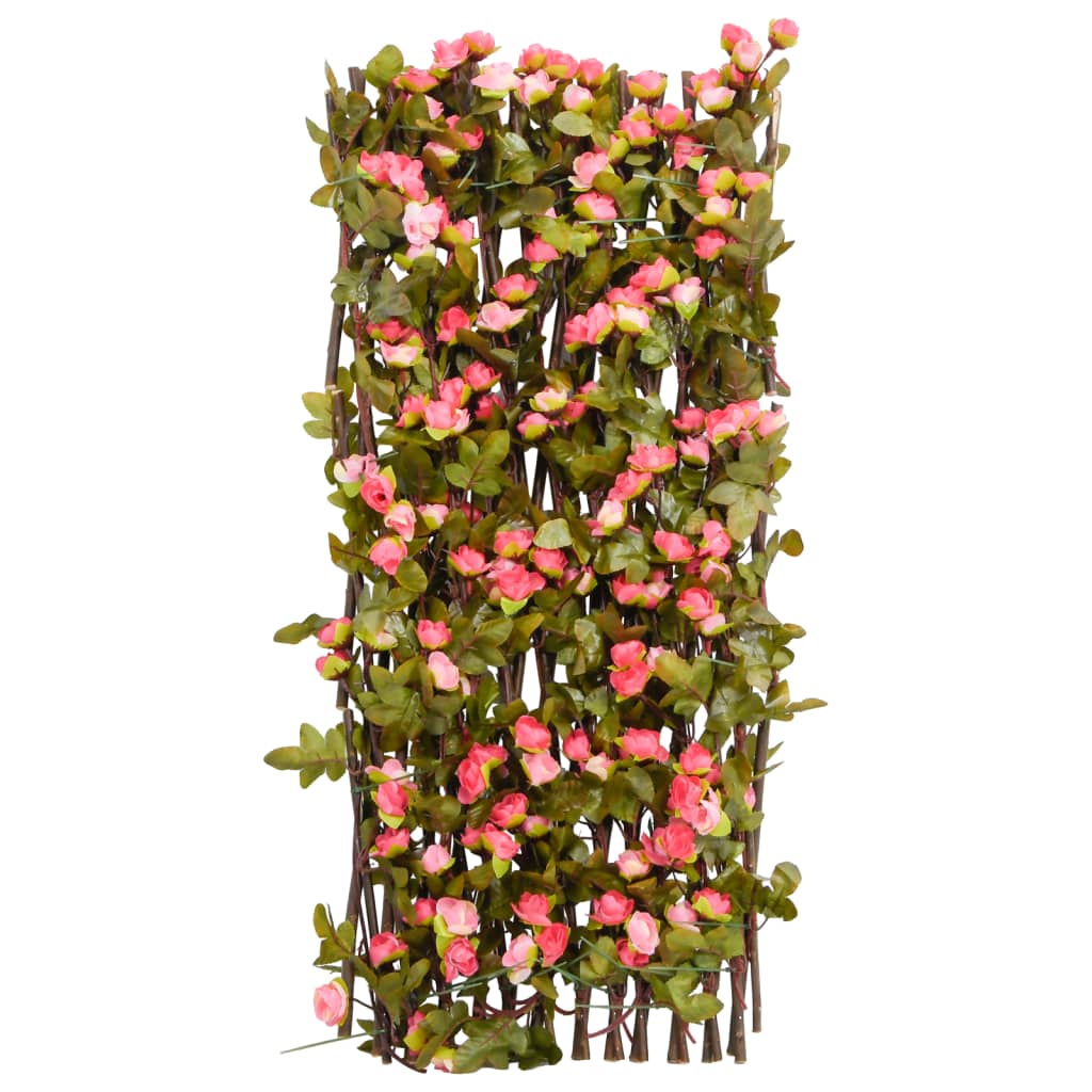 Rankgitter mit Künstlichem Efeu Erweiterbar Dunkelrosa 180x20cm