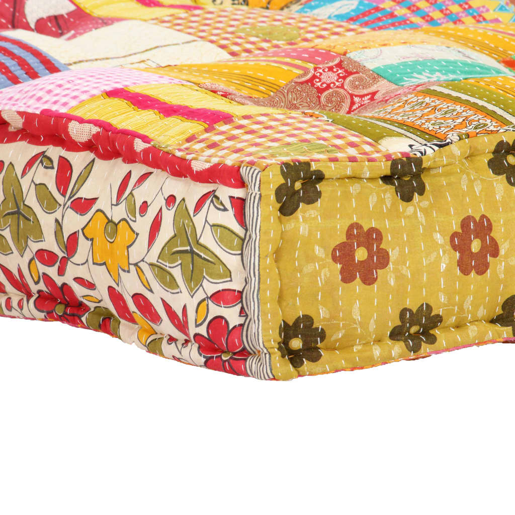 2-Sitzer Modularer Pouf Patchwork Stoff