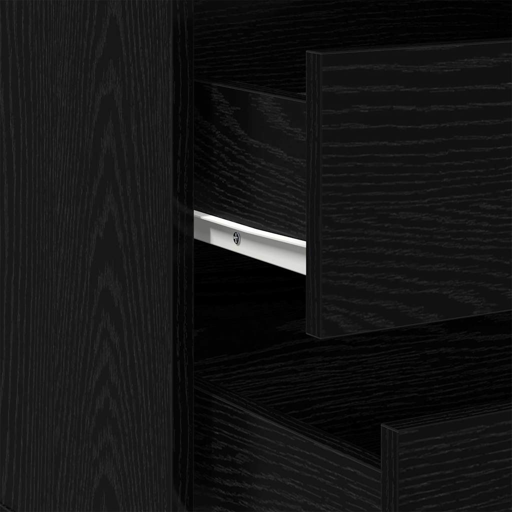 Schubladenschrank Schwarz Eichen-Optik 41 x 40 x 58 cm