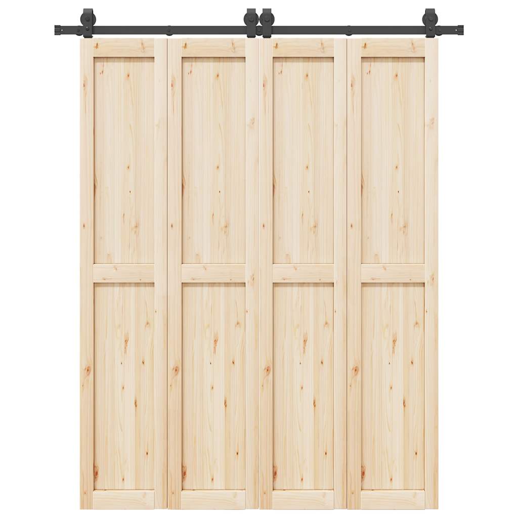 Schiebetürbeschlag-Set 183 cm Stahl Schwarz