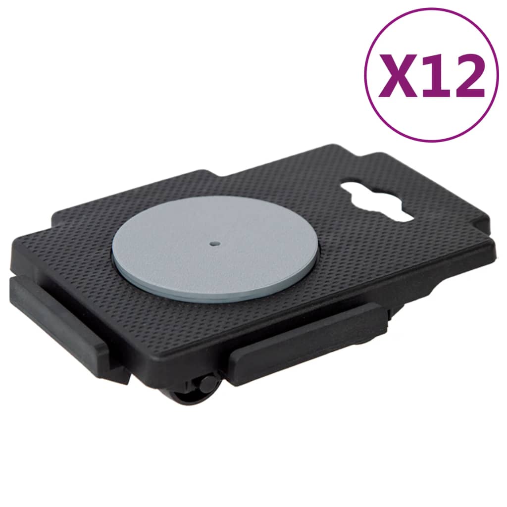 Transportroller mit 8 Rollen 4 Stk. Schwarz Polypropylen 150 kg