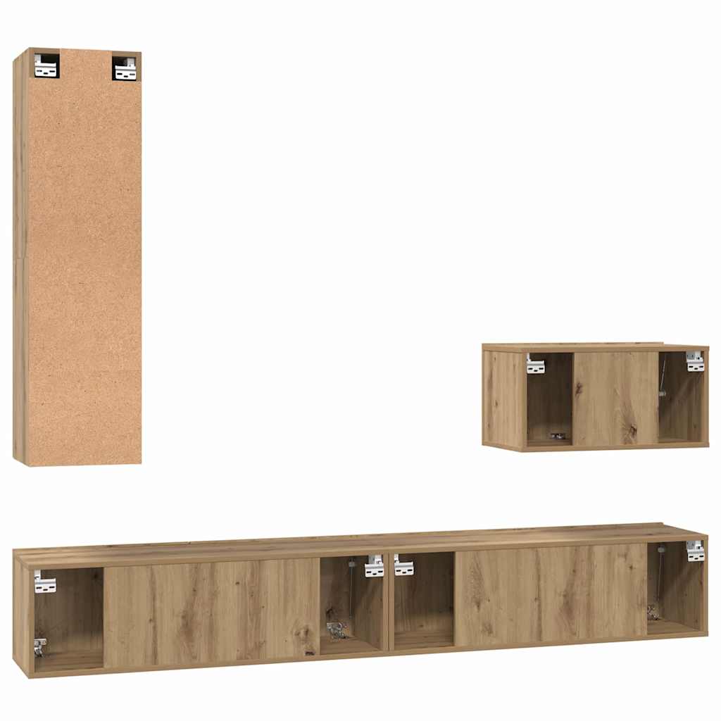 4-tlg. TV-Schrank-Set Sonoma-Eiche Holzwerkstoff