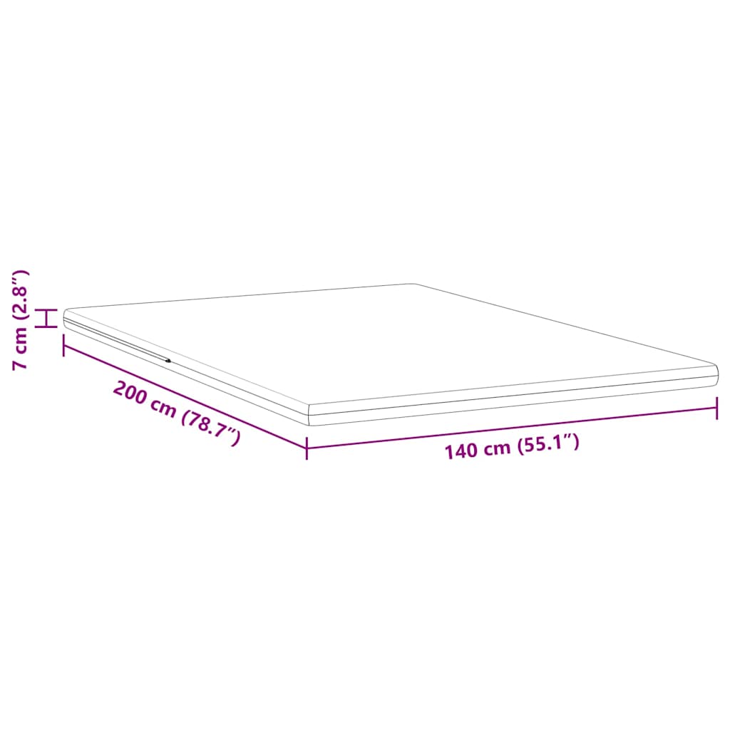 Matratzenauflage Weiß 80 x 200 cm Jacquard-Stoff