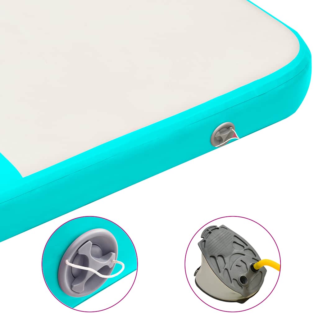Aufblasbare Gymnastikmatte mit Pumpe 300×100×10 cm PVC Rosa