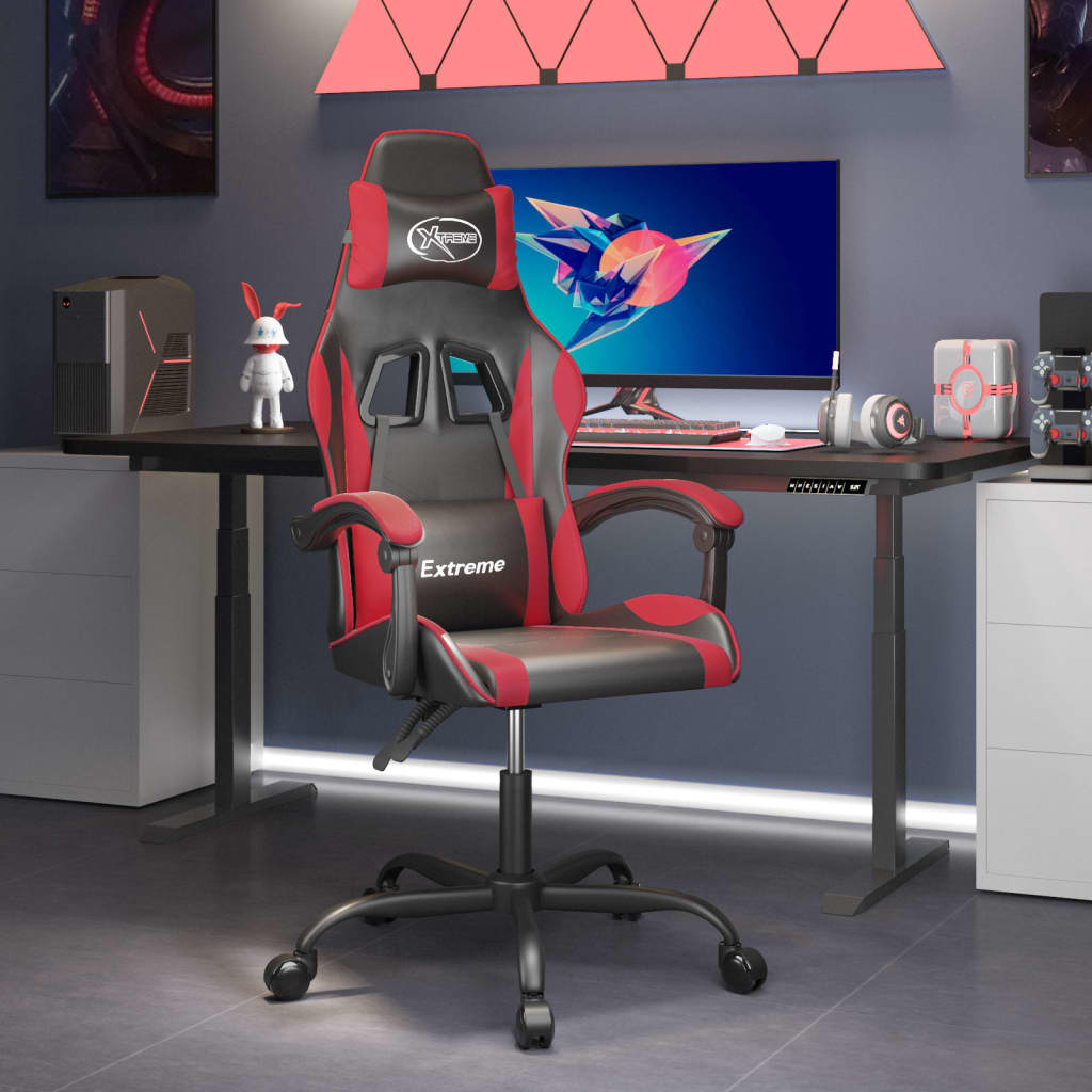 Gaming-Stuhl Drehbar Schwarz und Grün Kunstleder