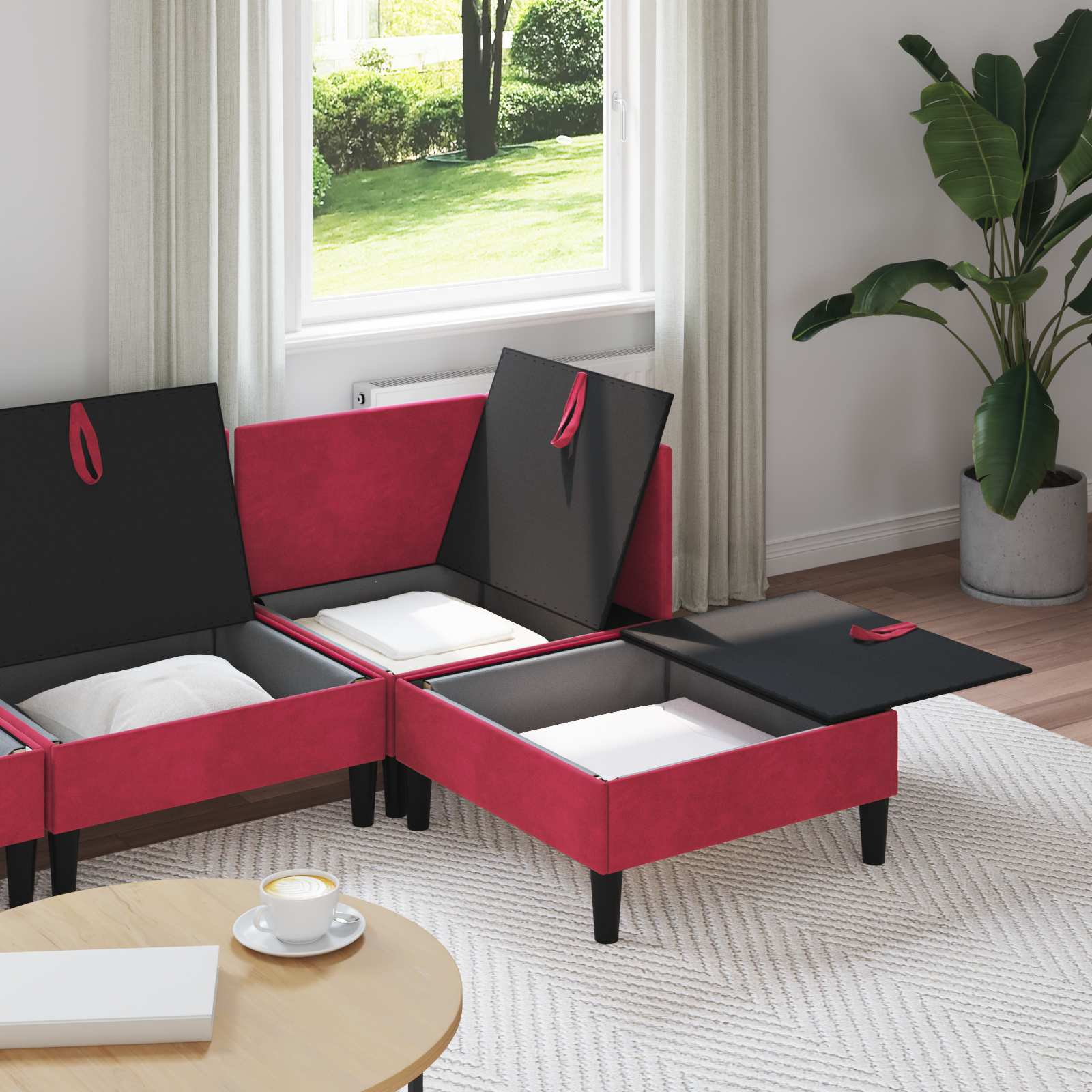 Wohnzimmergarnitur mit Kissen mit Speicher 3 pcs Hellgrau Samt
