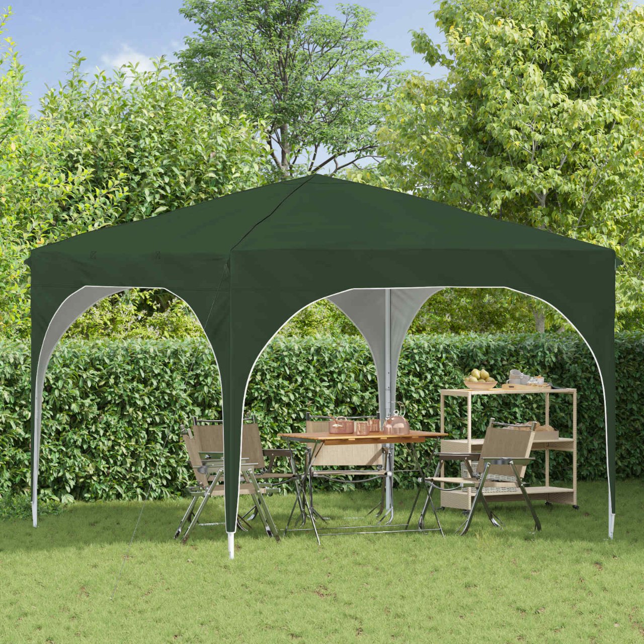 Pop-up Partyzelt 290 x 290 x 245 cm Creme