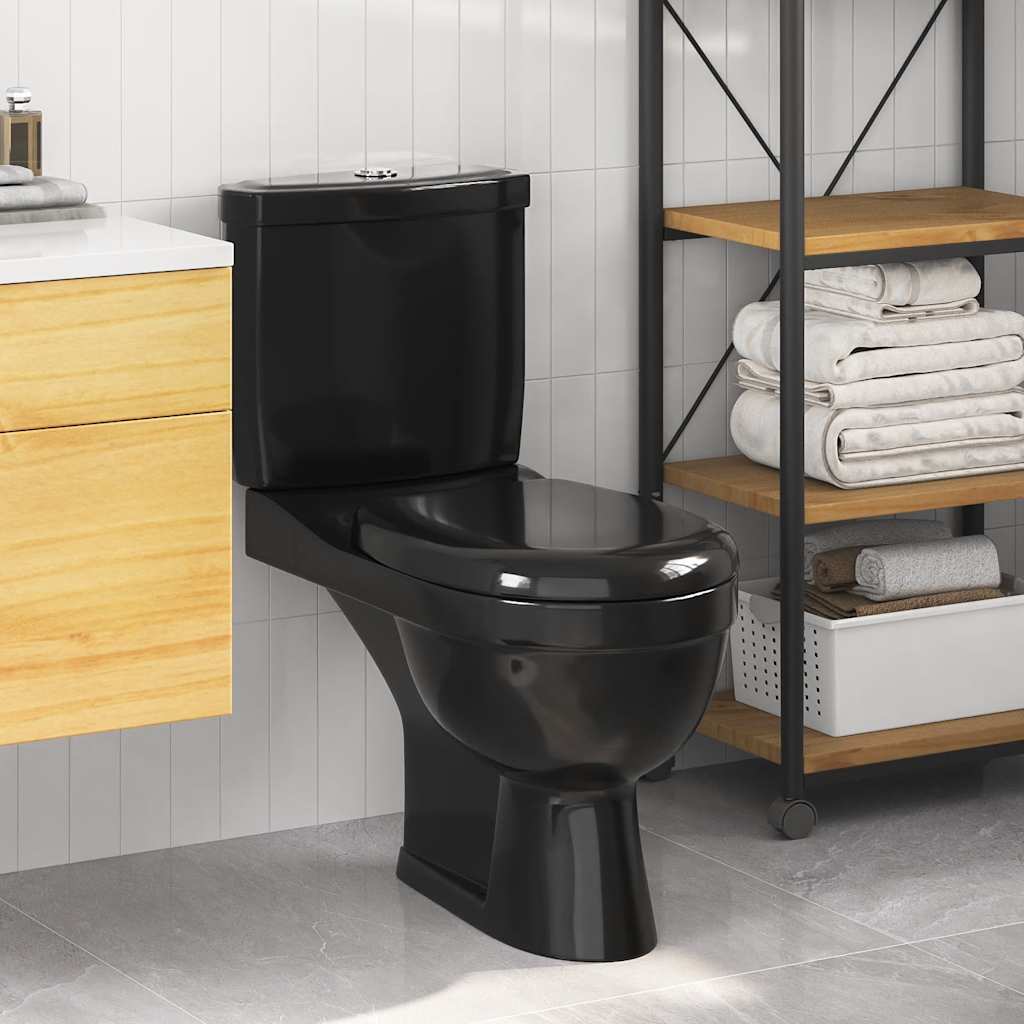 Toilette mit Spülkasten Weiß