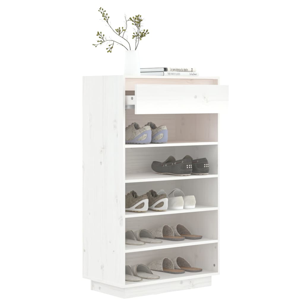 Schuhregal 60x34x105 cm Massivholz Kiefer
