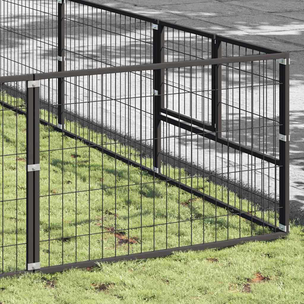 Hundezwinger Schwarz 4 m² Stahl