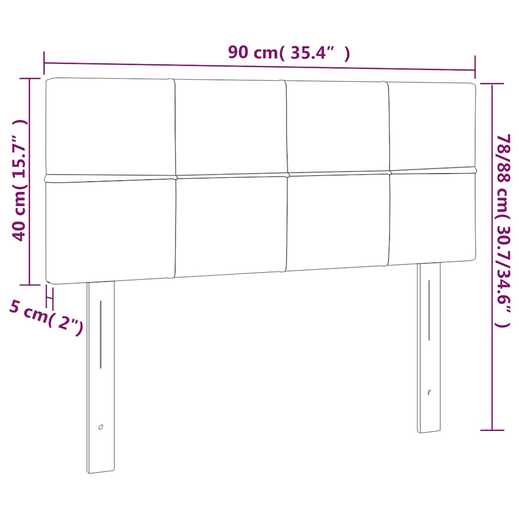 Kopfteil Hellgrau 80x5x118/128 cm Stoff