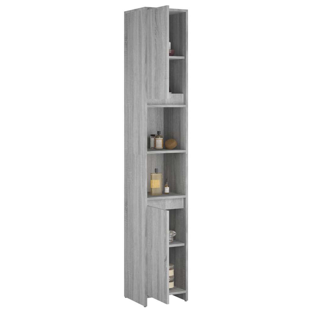 Badezimmerschrank Weiß 30x30x183,5 cm Holzwerkstoff