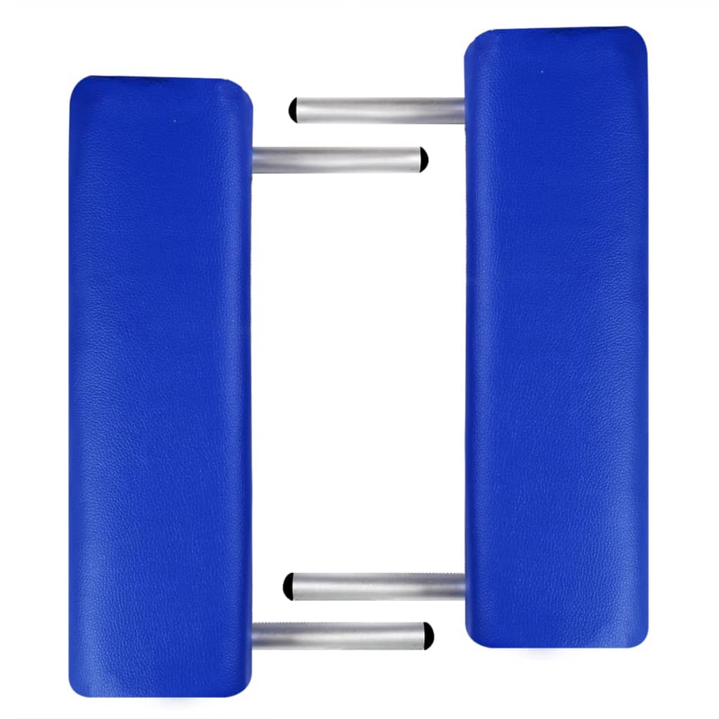 Massageliege Klappbar 2-Zonen mit Aluminiumgestell Schwarz