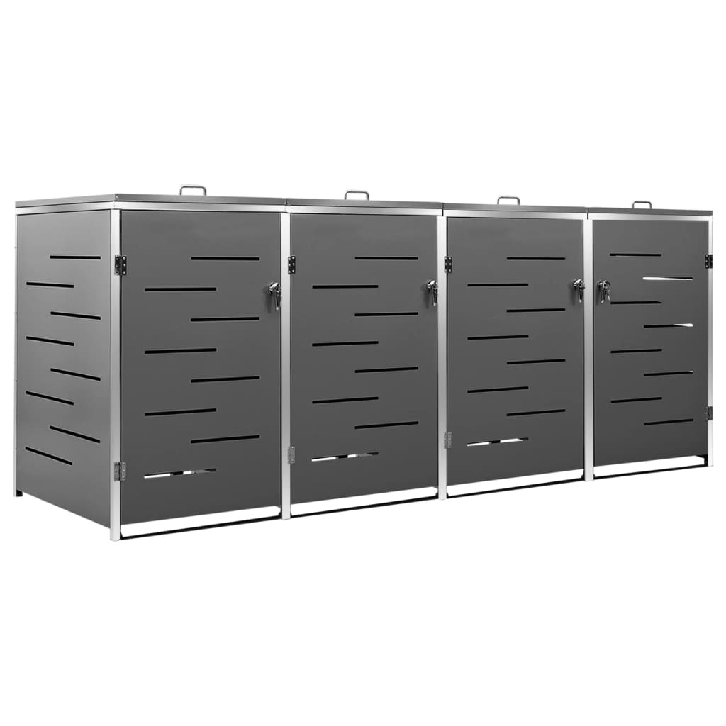 Mülltonnenbox für 3 Tonnen 207x77,5x112,5 cm Edelstahl