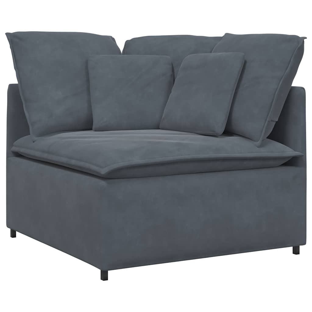 Modulares Sofa mit Kissen Samt Blau