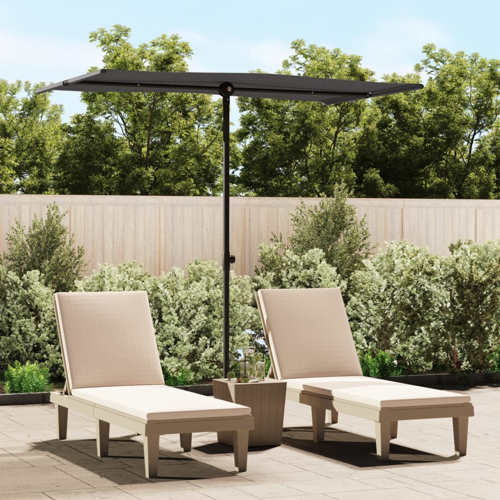 Sonnenschirm mit Aluminium-Mast 180x110 cm Bordeauxrot