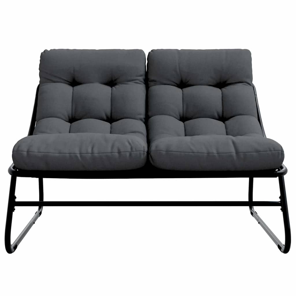 gartenmöbel mit Kissen 2 pcs Schwarz 60,5 x 81 x 71 cm