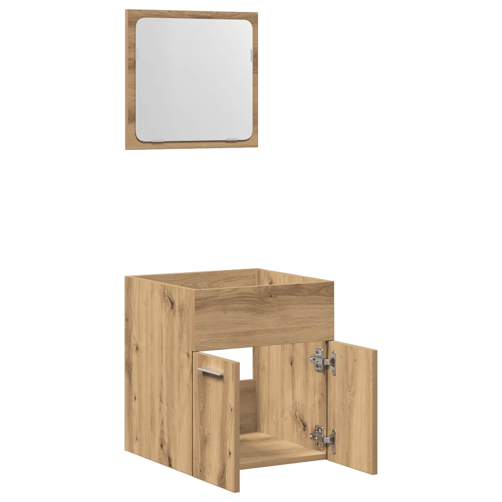 2-tlg. Badmöbel-Set Weiß Holzwerkstoff