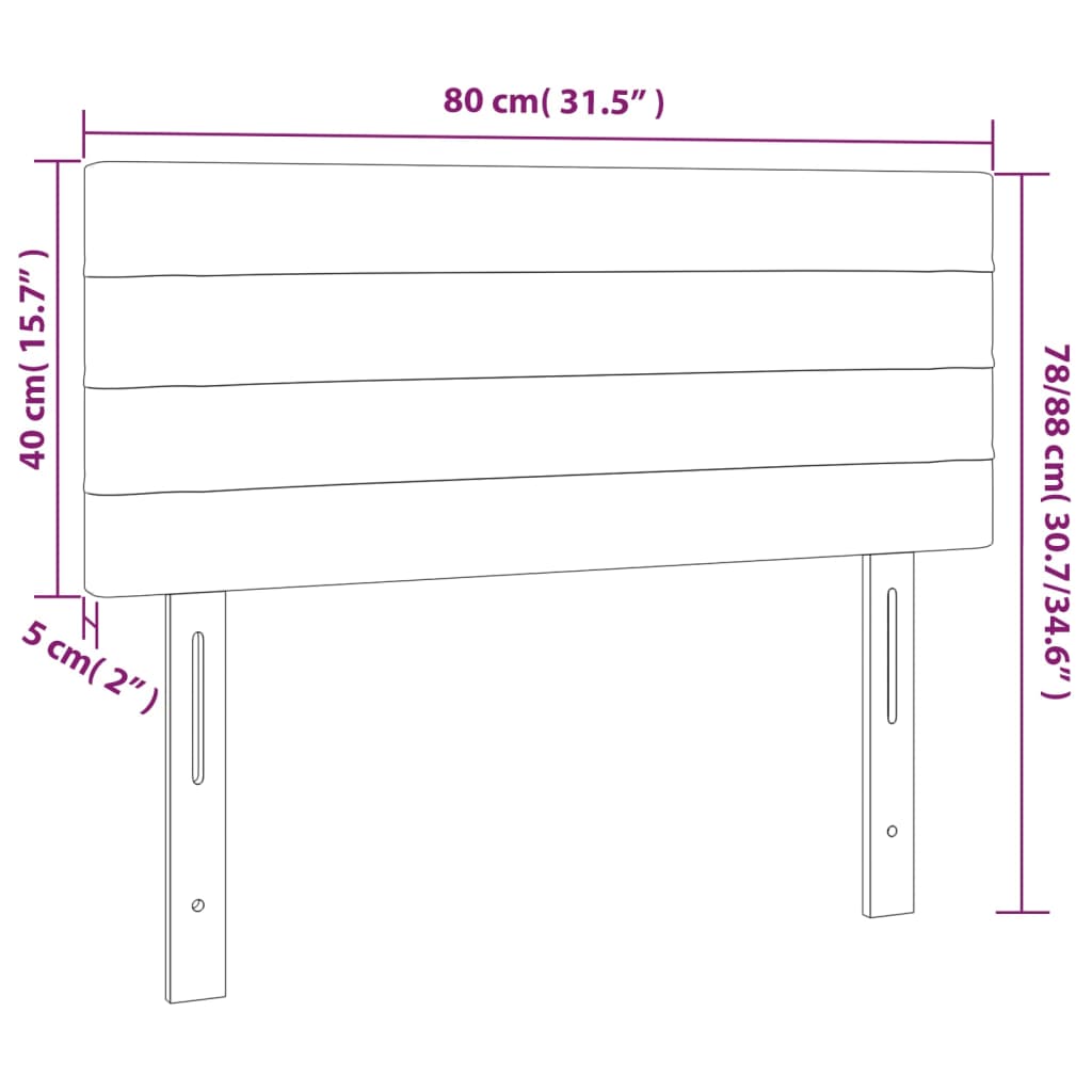 Kopfteil Hellgrau 80x5x118/128 cm Stoff