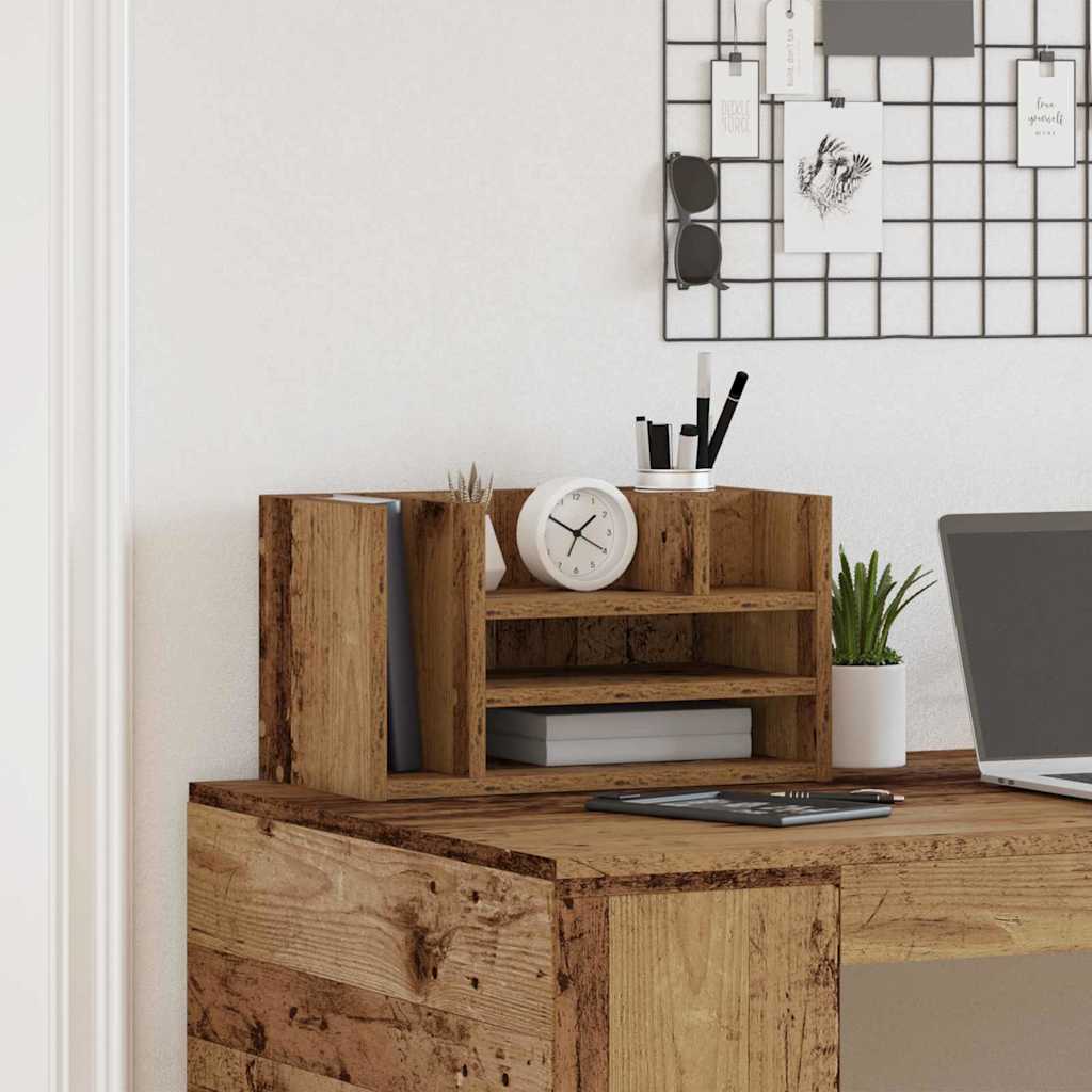 Schreibtisch-Organizer Weiß 44,5x24x25 cm Holzwerkstoff