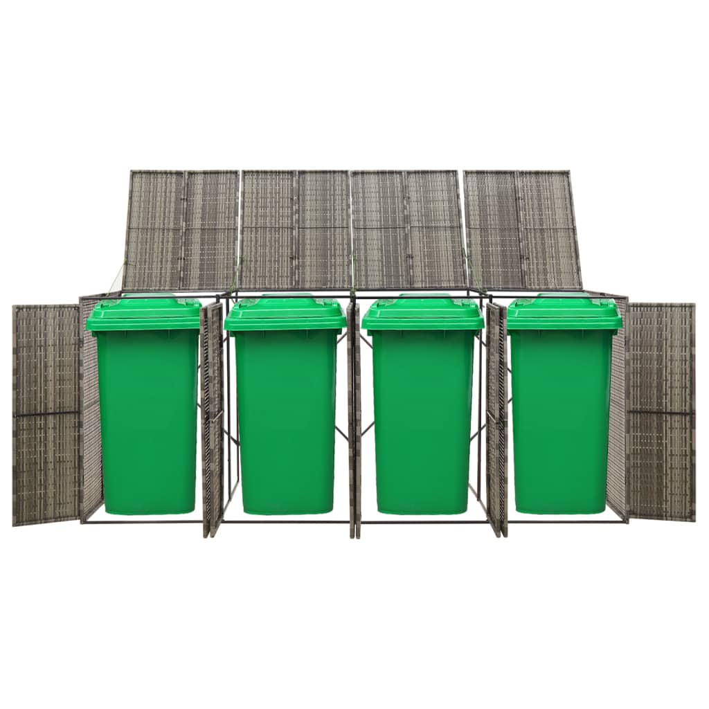 Mülltonnenbox für 1 Tonne Schwarz 70x80x117 cm Poly Rattan