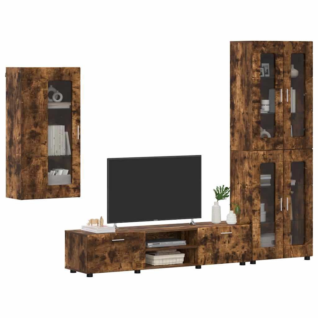 Highboard mit Regal FLORIN Weiß 60 x 35 x 182 cm Holzwerkstoff