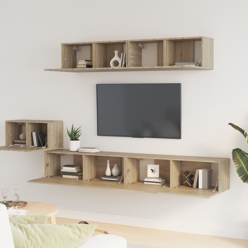 5-tlg. TV-Schrank-Set Weiß Holzwerkstoff