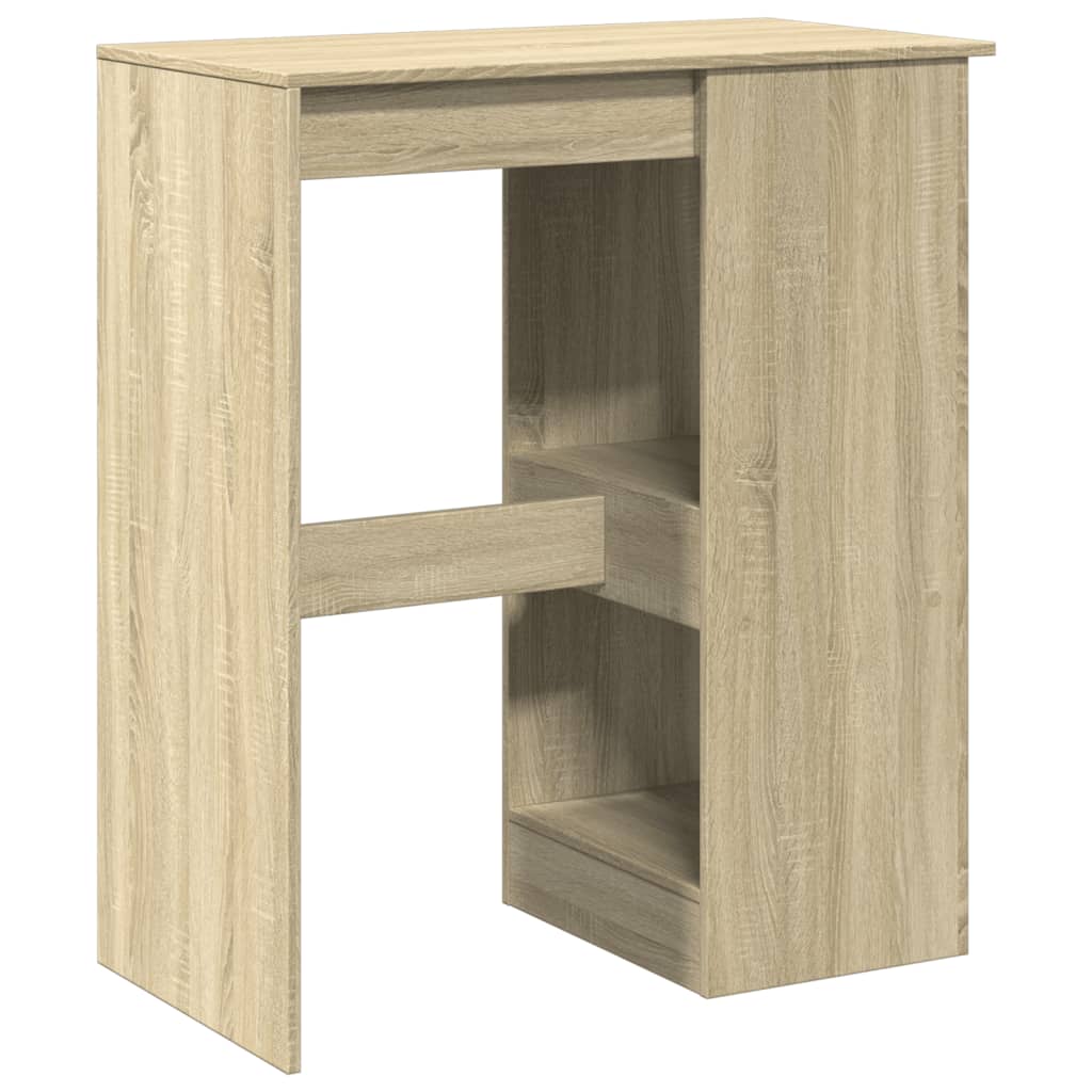 Bartisch mit Regal Schwarz Eichen-Optik 90 x 47,5 x 103,5 cm