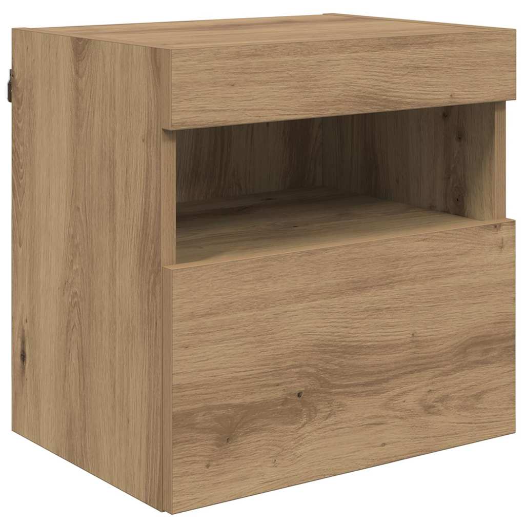 5-tlg. Wohnwand mit LED-Beleuchtung Weiß Holzwerkstoff