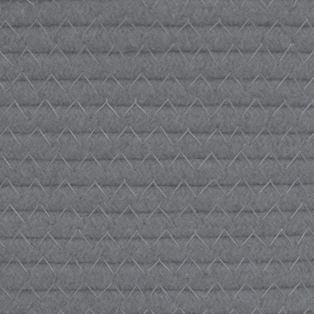 Aufbewahrungskorb Grau und Weiß Ø38x46 cm Baumwolle