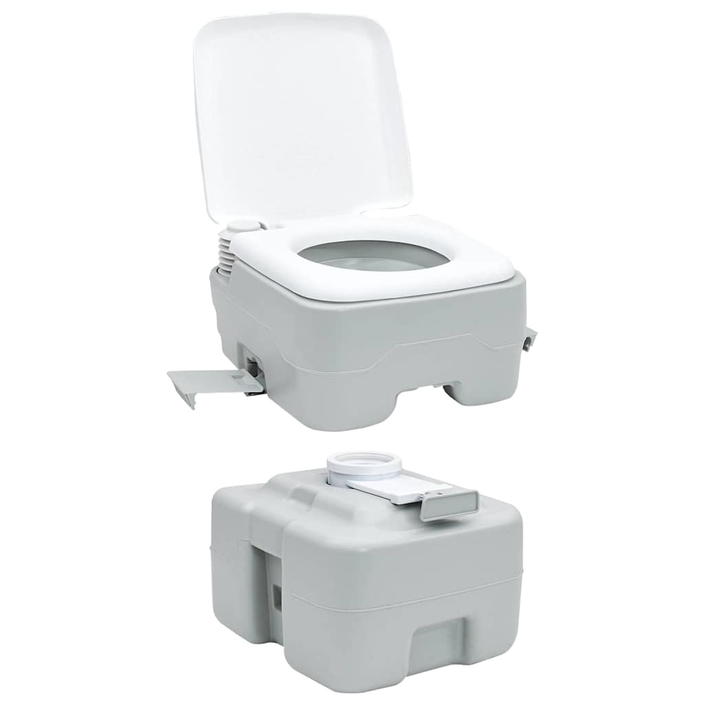 Camping-Toilette Grau und Weiß 41,5 x 36,5 x 30 cm Polyethylen