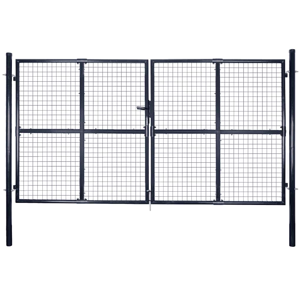 Maschen-Gartentor verzinkter Stahl 300 x 75 cm Grau
