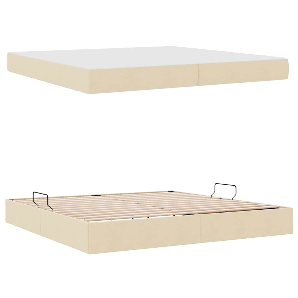 Aufbewahrungsbett mit Matratze Hellgrau 90 x 190 cm Polyester