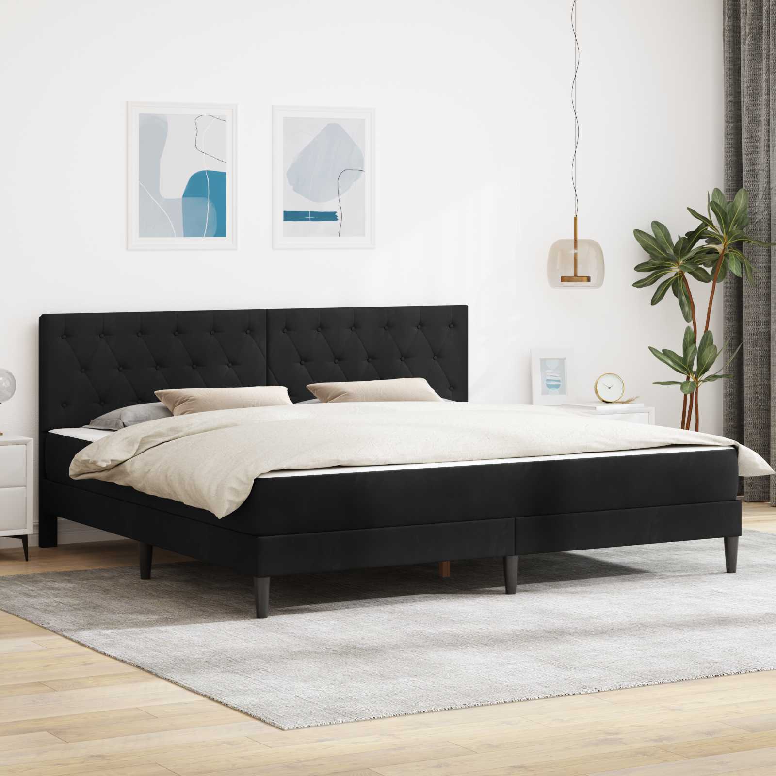 Bettgestell mit Matratze mit Kopfteil Hellgrau 80 x 200 cm Samt