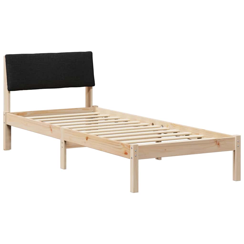 Bettgestell Braun und hellgrau 200 x 200 cm Massivholz Kiefer