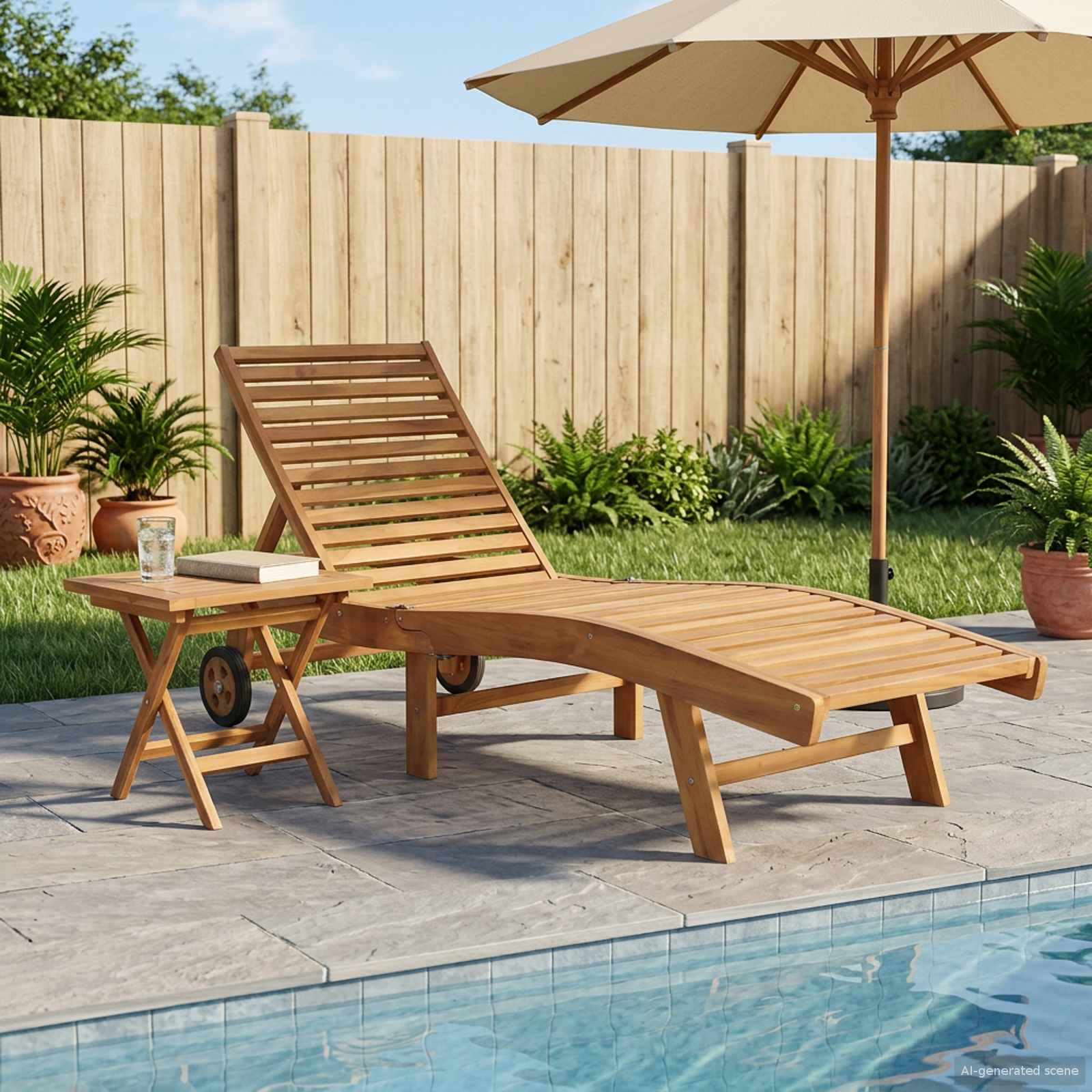 Sonnenliege Braun Massivholz Teak