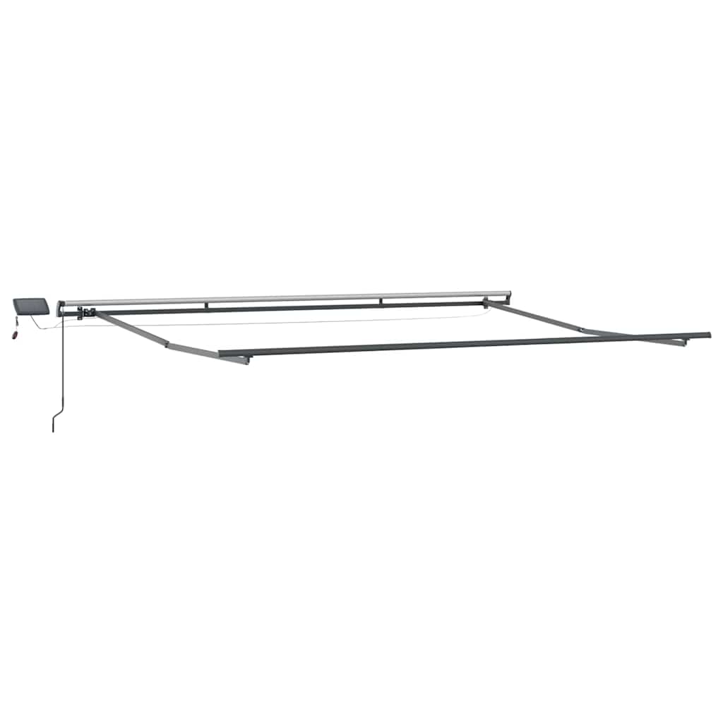 Markise Manuell Einziehbar mit LED 300x250 cm Blau und Weiß